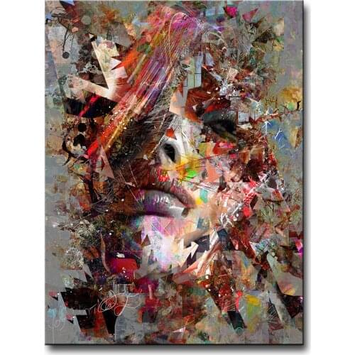 Abstract Woman Face Canvas Paintings on the Wall Art Posters and Prints Modern African Decor Pictures For Living Room Cuadros