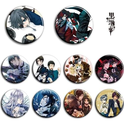Black Butler anime badges 58 mm Brooch Sebastian·Michaelis Ciel Phantomhive Icons