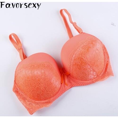 Women Sexy Underwire Padded Push Up Embroidery Lace Ladies Bra 34 36 38 40 42 44 D E Brassiere Bra Push Up Bras BH Lingerie