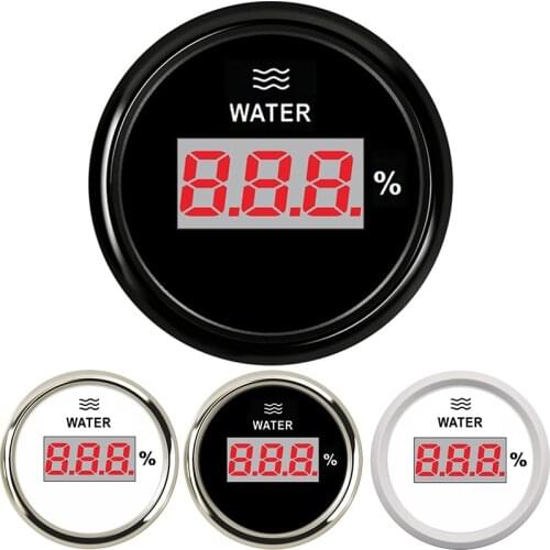 52mm Water Level Gauge 2inch Marine Digital Car Boat Water Tank Level percentage Indicator with 0~190 ohm 240~33 ohm racing set