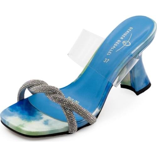 Cheap Women Shoes Stock Inventory Clearence 100% NEW Straw Braided High Heels Party Dress Sandals PVC Clear Sandal Slippers