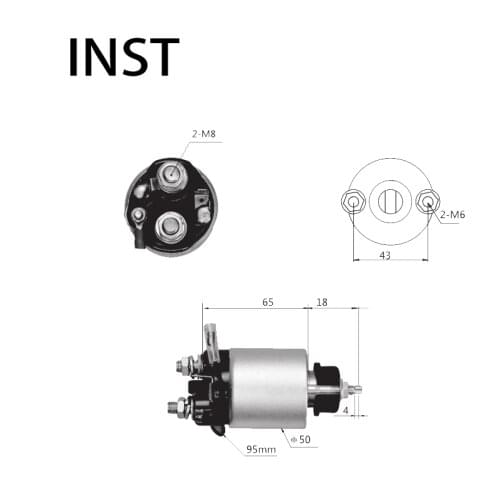 ELECTROMAGNETIC SWTICH SOLENOID FOR 12V 0.8KW 31220-79620 053400-6090 ND 1666 0534001810 0534006090 2815012031000