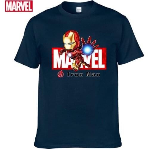 Marvel The Avengers 'Tony' Stark Iron Man Short sleeve tee Mens shirts Summer T-shirt cotton graphic t shirts 2021 Tops #32