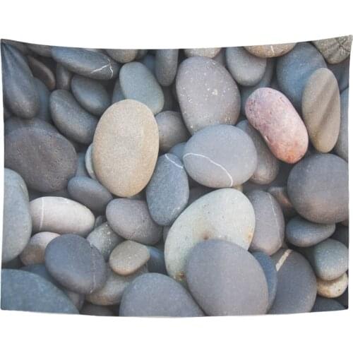 Tapestry Gray Cobblestone Sea Colorful Stones Pebble Croatia Edge Tapestries Wall Hanging for Living Room Bedroom Dorm