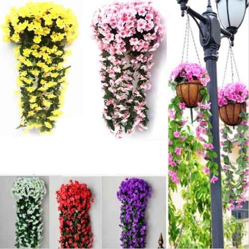 Artificial Flower Decoration Simulation Valentines Day wedding Wall Hanging Flower Orchid Silk fake Flower Dropshiping P0.3