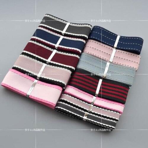 25mm Double Side Jump White Line Grosgrain Ribbons Handmade Bowknot Hair Bow Accessories DIY Wedding Christmas Packing Ribbon