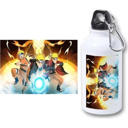 MERCHANDMANIA BIDON METALICO 400ML NARUTO NINJUSTSU TECNICA bottle metal travel sport picnic fishing custom hunting