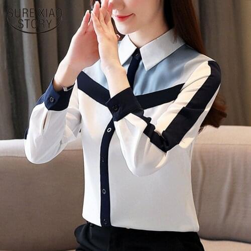 Korean Fashion Clothing 2021 Women Shirts Female Long Sleeve Square Collar Blouse Blusas Chiffon Women Tops And Blouses 8398 50