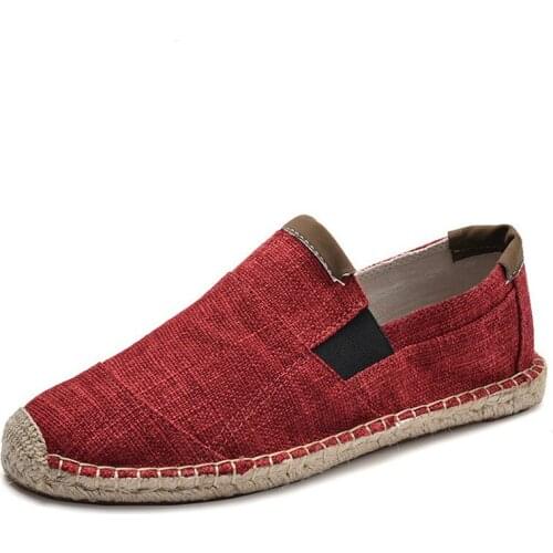 2021 Newest Mens Shoes Casual Male Breathable Canvas Casual Shoes Men Chinese Fashion Soft Slip on Espadrilles for Men Loafers