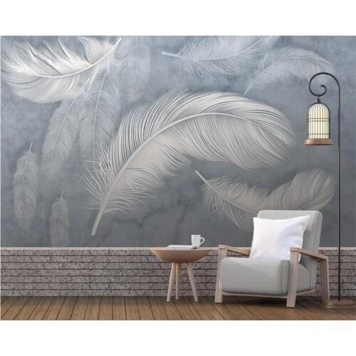 Beibehang Custom 3D Mural wallpaper HD hand painted feathers Photo wall papers home decor 3d Living Room Bedroom papel tapiz
