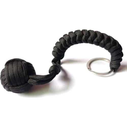 Outdoor Sports Equipment Monkey Fist Round Umbrella Rope Key Ring Pendant 7 Core Self-defense Ball Key Accessories Crafts