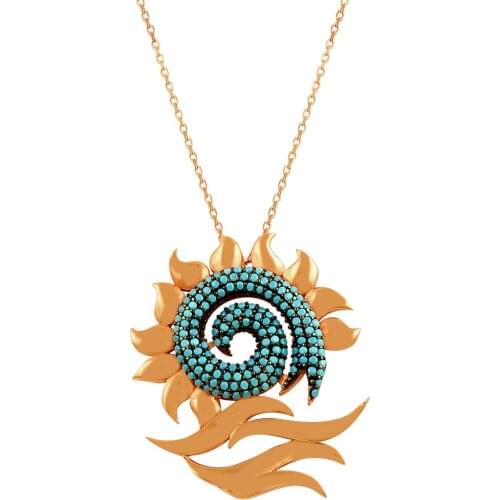Sun Necklace Sunshine Necklace Art Deco Statement Neckalce 925 Sterling Silver Bohemian Fashion Mujer Collier Femme New