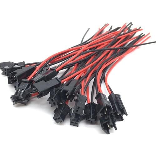 10pairs/lot 15cm 150mm Long JST SM 2Pins Plug Male to Female Wire Connector Adapter