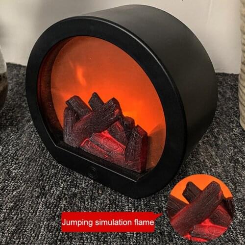 Plastic Fire Effect Fireplace Lantern LED Logs Portable Emergency Artificial USB Battery Operated Ornament Touch Control Camping