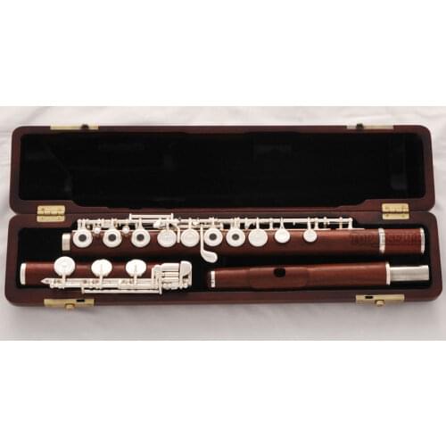 Professional Grenadilla Rose Wooden Flute Open Hole B foot Split E New Wood Case