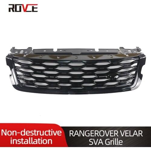 ROVCE Front Bumper ABS Grille Grill for Land Rover Range Rover Velar SVA L560 LR139319 Front Bumper Grille Upper Grill