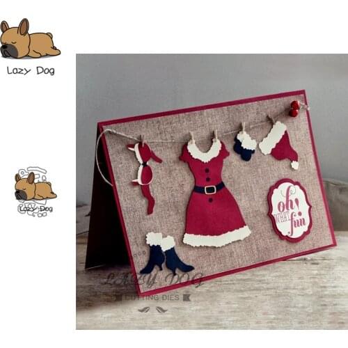 Christmas Lady Dress Up Metal Cutting Dies Scrapbooking Stencil DIY Craft Embossing Die Cuts Card Making New Dies For 2019