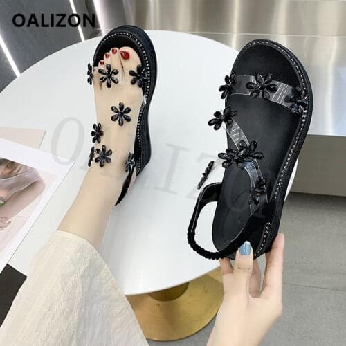 New brand women sandals 2021 summer high heels Platform shoes women pumps fashion Flowers clear designer sandals Mujer Zapatos