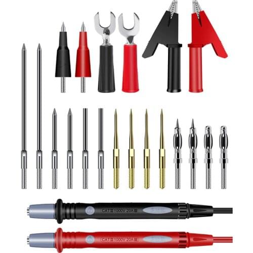 LUXIANZI 1000V 20A 22 IN 1 Multimeter Needle Point Probe Test Leads Pin Tip Wire Pen Cable Line Universal Meter Lead Wire