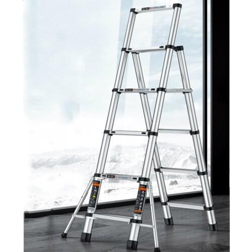 599 Household ladder folding herringbone indoor multi-function five-step ladder thick aluminum alloy extension ladder lifting