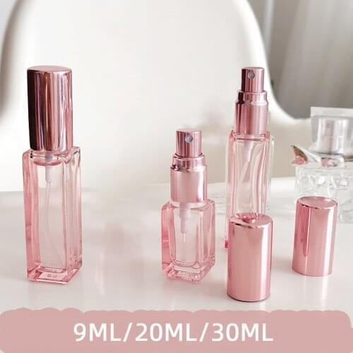 Glass Spray Bottles 20ml 30ml Rose Gold Protable Refillable Atomizer Travel Perfume Bottle Fine Mist Sprayer Make Up Tools