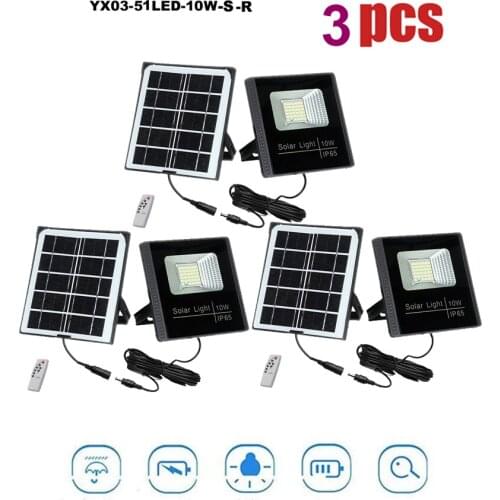 3pcs 51leds Solar Power Lamp smart on at night Solar Garden Lights Outdoor Waterproof Energy Saving Wall Yard Lamps seperable pa
