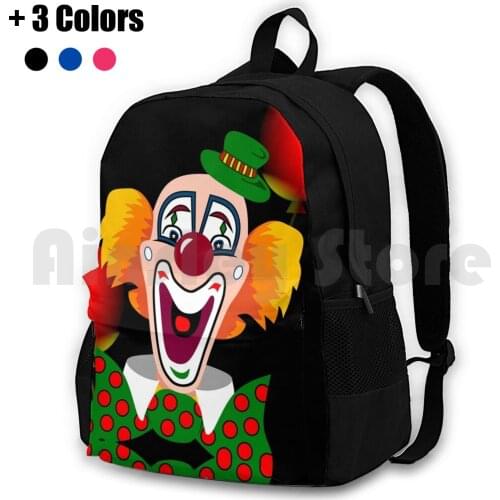 Clown Outdoor Hiking Backpack Waterproof Camping Travel Comedian Comic Comical Amusing Entertaining Balloon Circus Pipo Pierrot