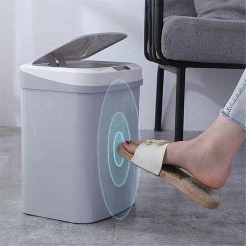 15L USB Charging Smart Trash Can Automatic Sensor Dustbin Intelligent Sensor Rechargeable Electric Waste Bin Rubbish Can
