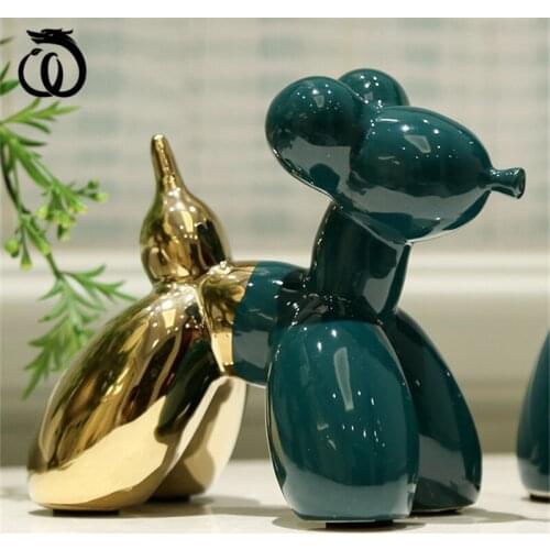 WU CHEN LONG Nordic Dog Art Sculpture Animal Statue Luxuriou Figurine Creative Ceramics Craft Home Decoration Wedding Gift R6021