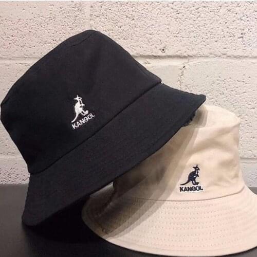 2021 Kangaroo Embroidered Womens Bucket Hat Mens Hip Hop Fishing Hat Adult Panama Bob Hat Summer Couple Flat Cap Cotton