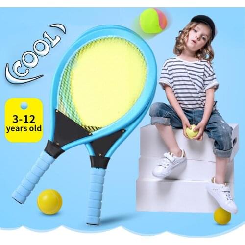 1 Pair Kids Children Outdoor Sport Safe Tennis Racket Play Game Toy with 2 Balls