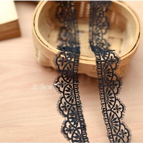 10 Meters 2.5cm Width Blackk White New Fashion Guipure Applique Lace Trim Sewing DIY Crochet Embroidered Craft Net Trim