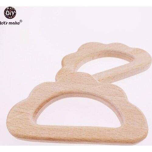 Lets make New Baby Big Size Beech Wooden Cloud 10pcs Teether Baby Shower Gift Safe Nursing Accessories Toddler Baby Teether