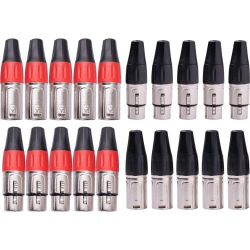 10pcs XLR Connector Male/Female Microphone Audio Adapter DIY Accessories