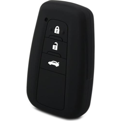 3 Button Silicone Car Key Case For Toyota Land Cruiser Prado Camry V70 CHR C-HR Prius Corolla RAV4 Cover Remote Fob Protector