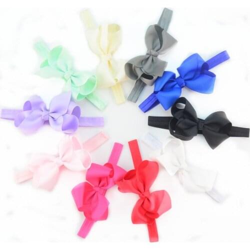 30 pcs/lot , 4.3 inch Grosgrain Ribbon Bow Headband , Children Girls Twisted Boutique Bow Headband
