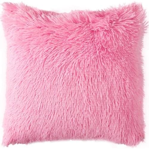 40x 40cm Cushion Cover Square Bedroom Decorative Soft Short Plush Decor Pillow Case Car Sofa Home Fleece Double-sided Pillowcase