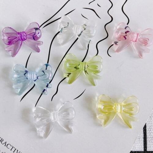 DIY Jewelry Accessories Transparent Jelly Color Bowknot Pendant Jewelry Accessories Material
