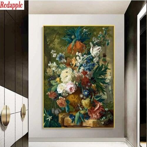 Diamond Embroidery European still life art, flowers, vases Picture Of Diamond Painting Full drill Mosaic Cross Stitch Wall Art