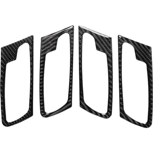 Car Interior Door Handle Cover Trim Door Bowl Stickers decoration accessories Carbon Fiber For BMW E70 E71 X5 X6 2008-2014