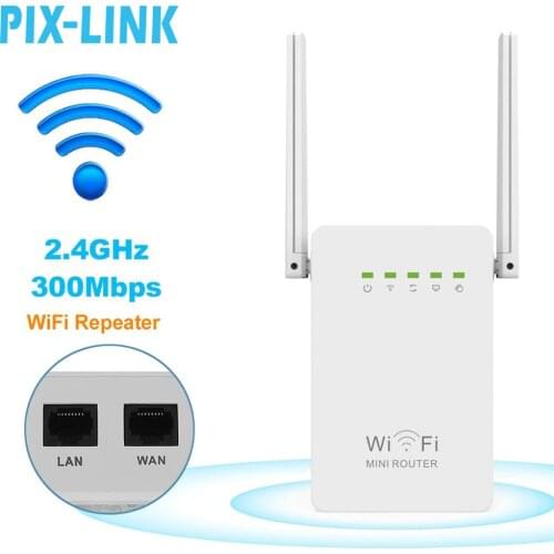 300Mbps Mini Router WiFi Repeater Network Range Extender Booster N300 Wi-Fi Single Increase Dual External Antennas EU/US/UK Plug