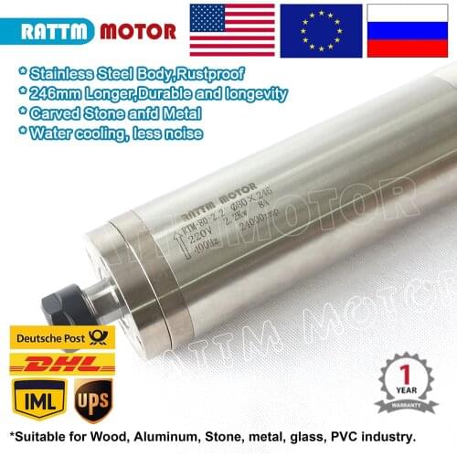 High quality Waterproof CNC Lathe spindle for metal 2.2kw 220V ER20 Water cooling spindle for milling router