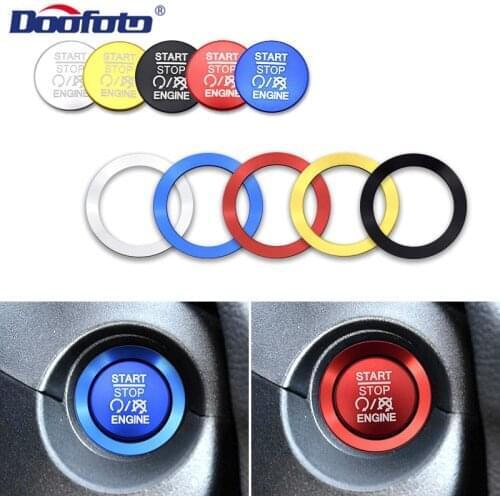 Doofoto Car Styling Accessories Start Stop Engine Button Cover For Jeep Patriot Renegade Wrangler Compass Grand Cherokee Sticker