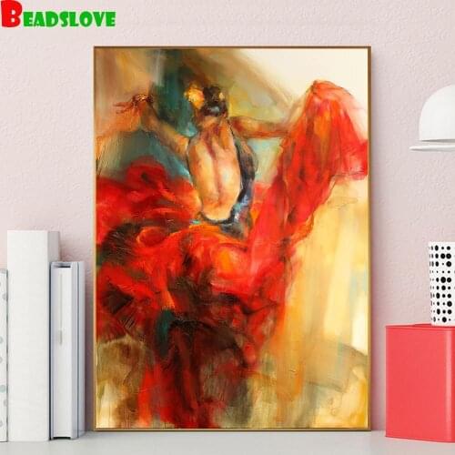 Dancing beauty 5d diy diamond painting mosaic needlework full square drill diamond embroidery living g211