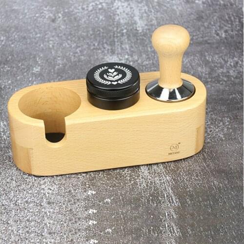 Coffee Tamper Wood Holder Stand Anti-skid Filling Powder Tamper Base Tool Home Cafe Use