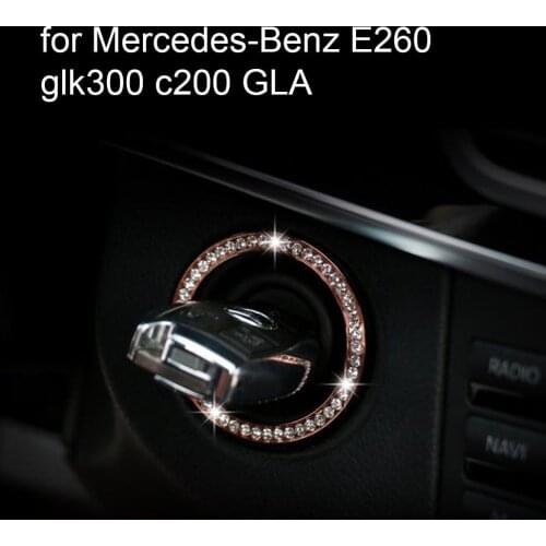For Mercedes Benz E260 glk300 c200 GLA circle Ignition switch start the car key ring diamond 2 colors for choice
