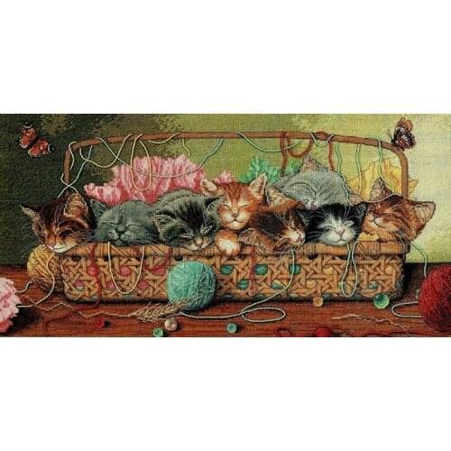 2021 Gold Collection Embroidery Kitty Litter Modern Day Cross Stitch with 100% Cotton Flosses & Free Shipping for Home Decor