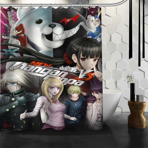 Custom Danganronpa Hot New Arrival Shower Curtain Bathroom Waterproof Polyester Fabric Printing Bathroom Curtain With Hook