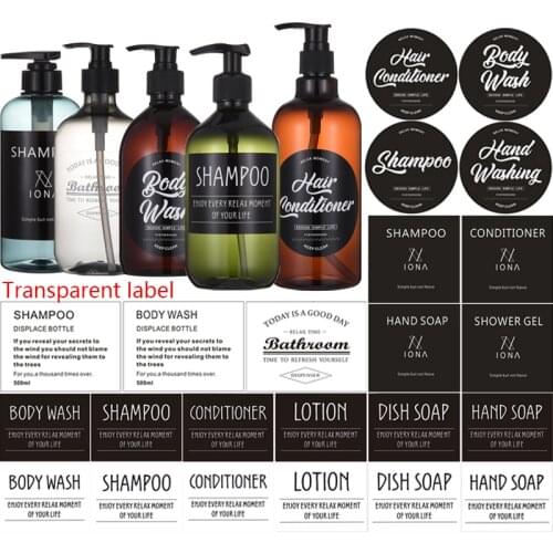 Bathroom Lotion Dispensed Empty Bottle Label Shampoo Shower Gel 300ml/500ml Large Capacity Plastic Bottle Home Storage Bottle