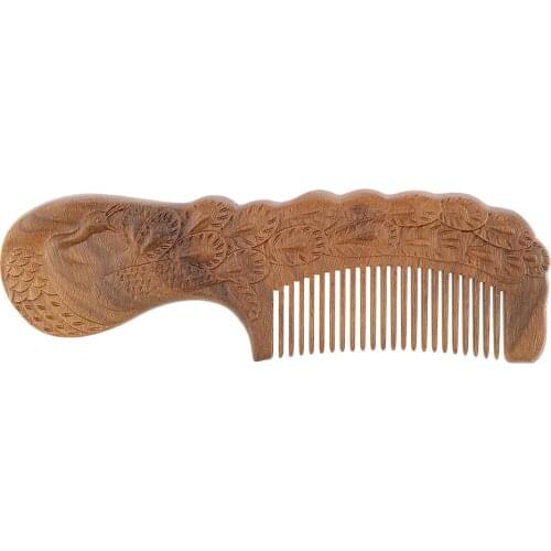Massage Detangle Comb Handmade Carving Natural Wooden Anti-static Hair Combs
